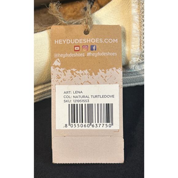 Women’s Hey Dude Lenas, NWT Natural Turtledove, Bee Embroidery, Cork Insole Sz11 - Picture 11 of 12